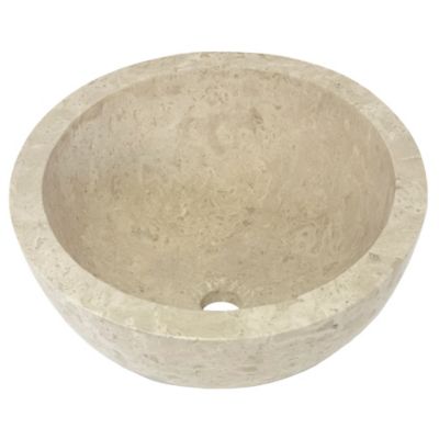 Vasque à  poser ronde en travertin l.40 6xH.15 cm  Casa Linéa Aline