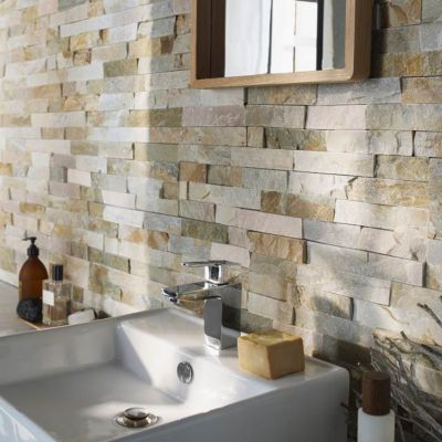 Plaquette de parement Slim 2 pierre naturelle beige rosé (vendue au carton)