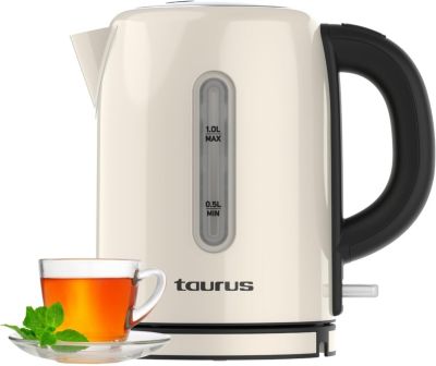 Bouilloire Taurus 1 L 2400W inox crème sans fil