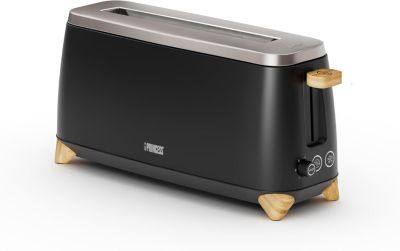 Grille-pain Noir 1000W Fente Extra Longue