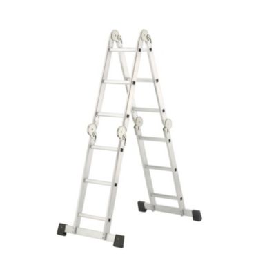 Echelle pliante articulée avec plateforme 4x3 échelons 3,5m/4,5m en aluminium Hailo