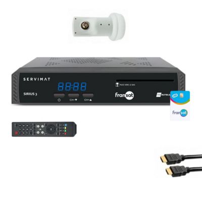 Servimat Pack Récepteur Tv Satellite Hd + Carte Fransat Pc6 + Câble Hdmi + Lnb Single - vue 2