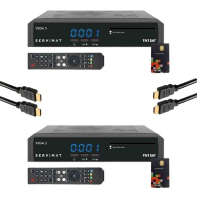 Servimat Pack 2x Récepteurs Tv Satellite Full Hd + Carte Tntsat V6 + Câble Hdmi - vue 2