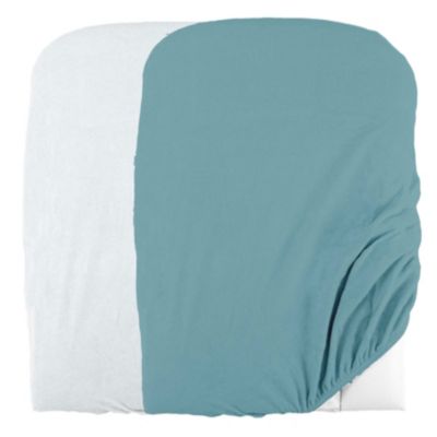 Domiva Lot de 2 housses de matelas à langer en éponge bouclette (50x75 cm Blanc pour garçon - vue 3