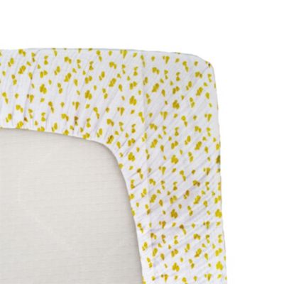 Drap housse Jersey enfant imprimé savane (70x140 cm - Jaune)