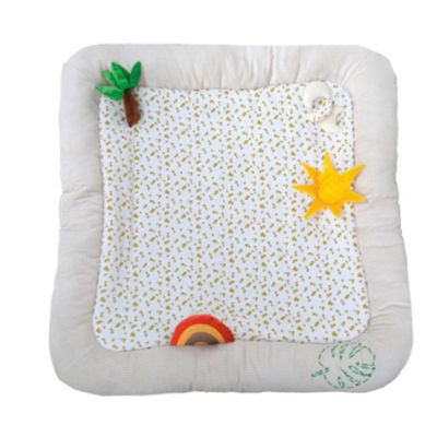Tapis d'activités safari pour bébé (100x100 cm - Beige)
