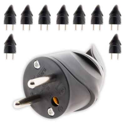 Lot de 10 fiches mâles coudées 2P+T Zenitech