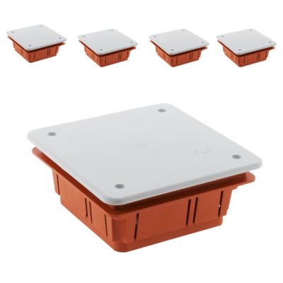 Lot de 5 boîtes de dérivation à encastrer 92 x 92 x 45mm Zenitech