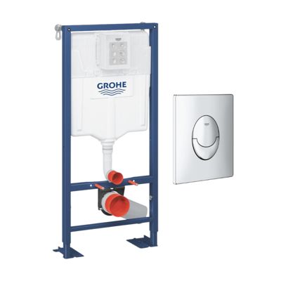 Bâti-support WC autoportant GROHE Solido avec plaque de commande Skate Air chromée