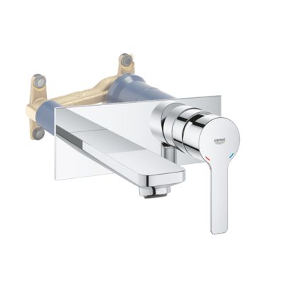 Robinet lavabo mural GROHE Lineare M Chromé + corps encastré