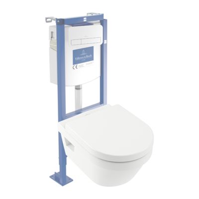 Pack WC suspendu sans bride VILLEROY ET BOCH Architectura + abattant + plaque + bâti