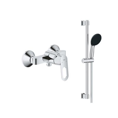 Ensemble de douche mécanique avec douchette Grohe Vitalio Start et barre de douche