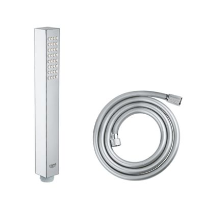 Douchette 1 jet GROHE Vitalio Joy Cube Stick chromé avec flexible de douche VitalioFlex Comfort 1750
