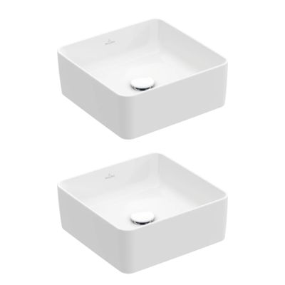 Lot de deux vasques à poser carrées VILLEROY ET BOCH Collaro CeramicPlus