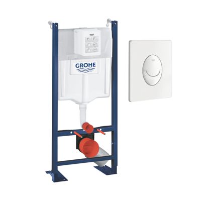 Bâti-support autoportant GROHE Rapid SL Project 1.13 M + Plaque commande GROHE Skate Air blanc alpin