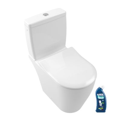 WC à poser sans bride VILLEROY ET BOCH Avento avec abattant + nettoyant