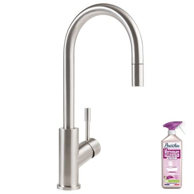 Robinet cuisine VILLEROY ET BOCH Umbrella flex acier massif + nettoyant