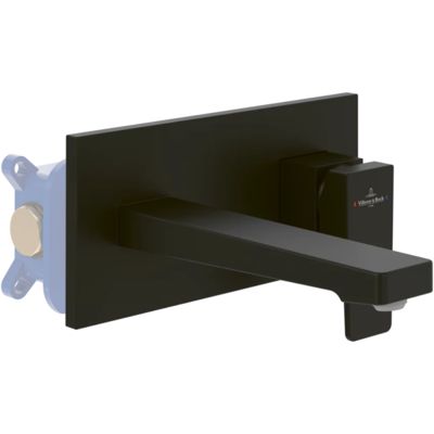 Mitigeur lavabo mural VILLEROY ET BOCH Architectura Square avec vidage Push Open + corps encastré