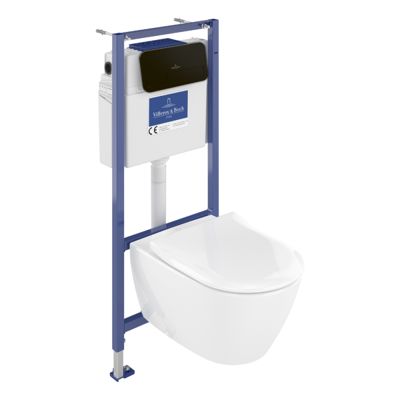 Pack WC sans bride VILLEROY ET BOCH Subway 2.0 avec abattant frein de chute + bâti Viconnect PRO + plaque - vue 2