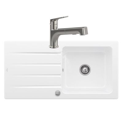 Evier 1 bac VILLEROY ET BOCH Architectura 60 + Robinet de cuisine Junis Shower