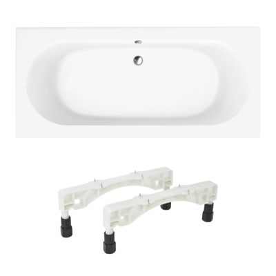 Baignoire droite 190 X 90 VILLEROY ET BOCH O Novo Solo acrylique avec pieds