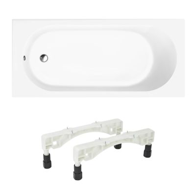 Baignoire droite 170 X 70 VILLEROY ET BOCH O Novo Solo acrylique avec pieds