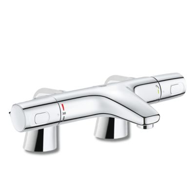 Mitigeur baignoire thermostatique GROHE Precision Trend + Colonnettes Luxe chromé - vue 2