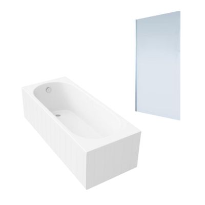 Baignoire droite VILLEROY & BOCH O.Novo 170 x 70 cm + Pare Bain gauche AURYS Mist 1 chromé