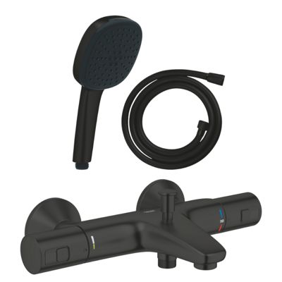 Pack mitigeur Thermostatique bain douche GROHE Precision Start + Douchette 2 jets Vitalio Comfort 110 et flexible