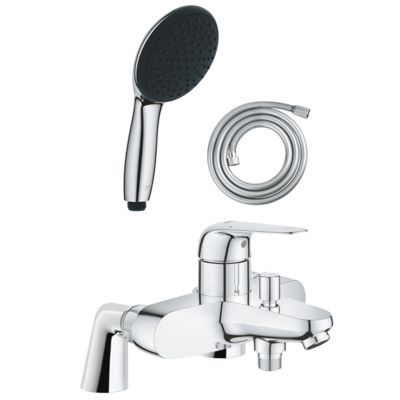 Pack mitigeur bain douche mécanique GROHE Swift + douchette ronde  2 jets + flexible