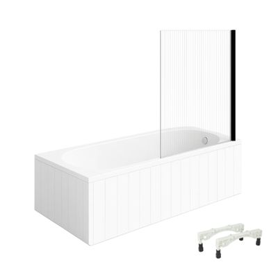 Baignoire droite avec pieds 170 x 75 cm VILLEROY & BOCH O.Novo + Pare bain droite AURYS Raywall - vue 2