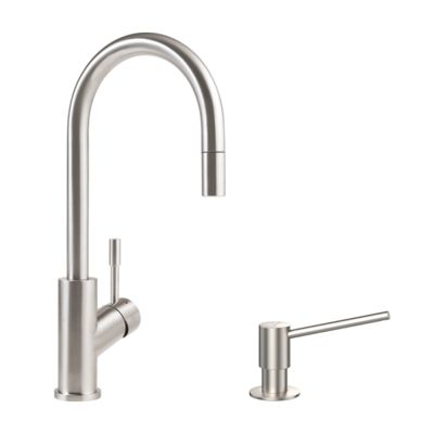 Robinet cuisine VILLEROY ET BOCH Umbrella flex + Distributeur de savon Acier massif - vue 2