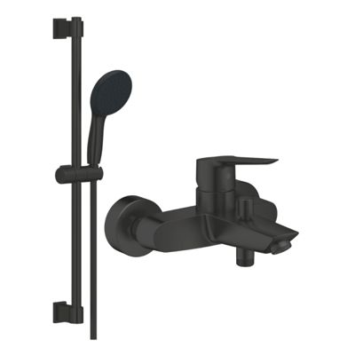 Mitigeur bain douche mécanique GROHE Start 2021 Noir mat + Ensemble de douche 2 jets avec barre Vitalio GROHE Start 110