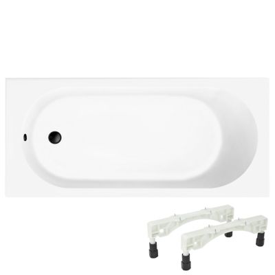 Baignoire droite 160 x 70 VILLEROY & BOCH O.Novo + Pieds + Vidage WIRQUIN