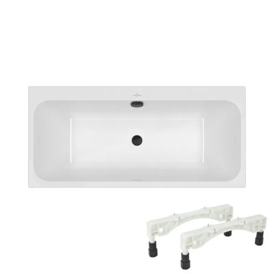 Baignoire droite 150 x 70 VILLEROY & BOCH Architectura + Pieds + Vidage de baignoire WIRQUIN - vue 2