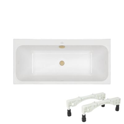 Baignoire droite 150 x 70 VILLEROY & BOCH Architectura + Pieds + Vidage de baignoire WIRQUIN