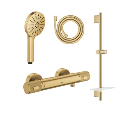 Mitigeur douche thermostatique GROHE Precision Feel + Barre 60 cm + Douchette Vitalio Joy+ 120 + Flexible 175 cm Cool Sunrise - vue 2