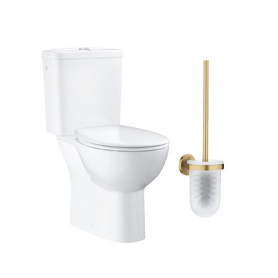 WC à poser sans bride GROHE Quickfix + Abattant déclipsable + Porte-balai WC Cool Sunrise