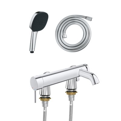 Mitigeur baignoire mécanique GROHE Essence avec colonnettes Idro'Flex + Douchette 2 jets Comfort + Flexible