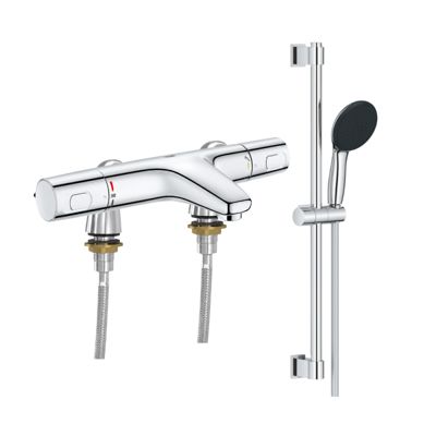 Mitigeur baignoire thermostatique GROHE Grohtherm 800 avec colonnettes Idro'Flex + Ensemble douche Vitalio Start