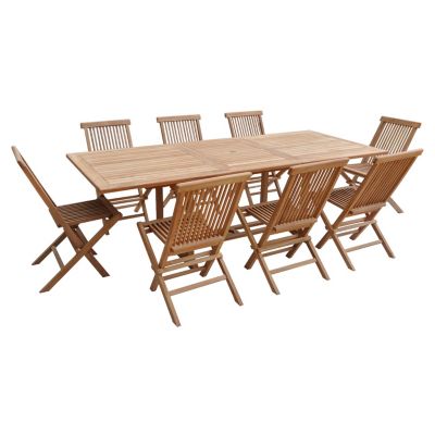 Happy Garden Salon de Jardin en Teck Lombok Table rectangulaire Extensible 8 Places - vue 2