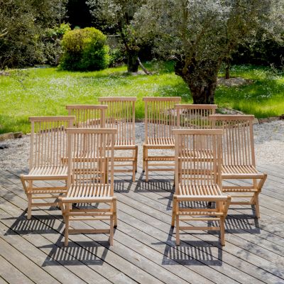 Lot de 6 chaises de jardin en teck LOMBOK - vue 5