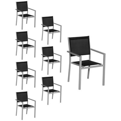 Happy Garden Lot de 6 chaises empilables en Aluminium et textilène - vue 9