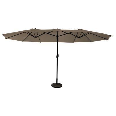 Parasol double 2,7x4,6m LINAI taupe - HAPPY GARDEN