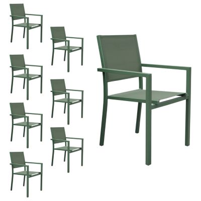Lot de 8 chaises en aluminium textilène HAPPY GARDEN - vue 7