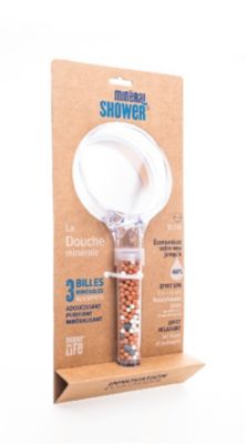 Douchette 1 jet avec billes Mineral Shower diam. 12 cm