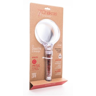 Douchette 7Chakras Shower Vitalité au Jaspe Rouge 1 jet L.22,6 x l.10,6 x H 6 cm