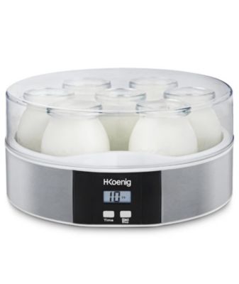 Yaourtière H.Koenig ELY70 inox 7 pots 1,12 L écran LCD programmable