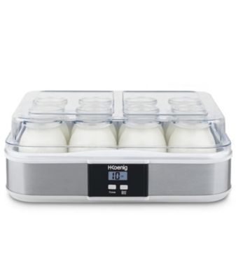 HKOENIG - Yaourtiere ELY120 - 12 pots 160 ml - Acier inox - Ecran LCD - Programmable 15h