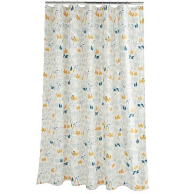 Rideau de douche blanc et jaune 180 x 200 cm Equipstore Création